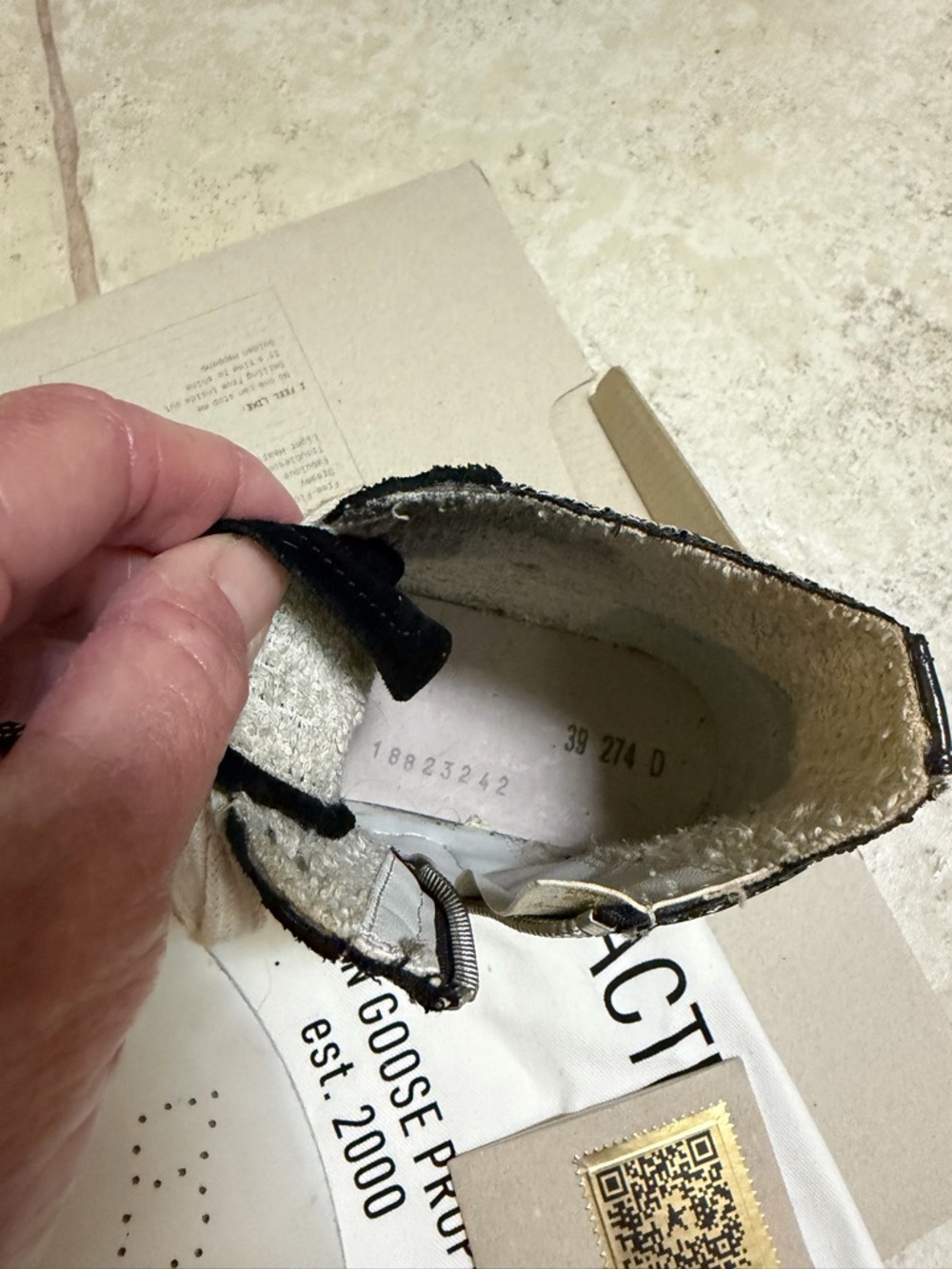 Golden Goose Black Glitter High-Top Sneakers with White Star - Picture 10 of 13